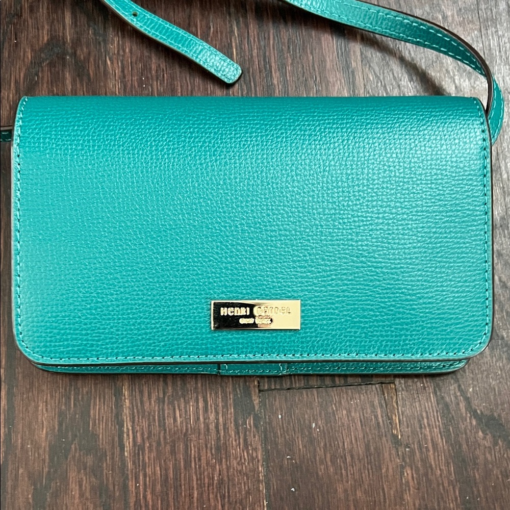 Henri Bendel Turquoise Leather Wristlet